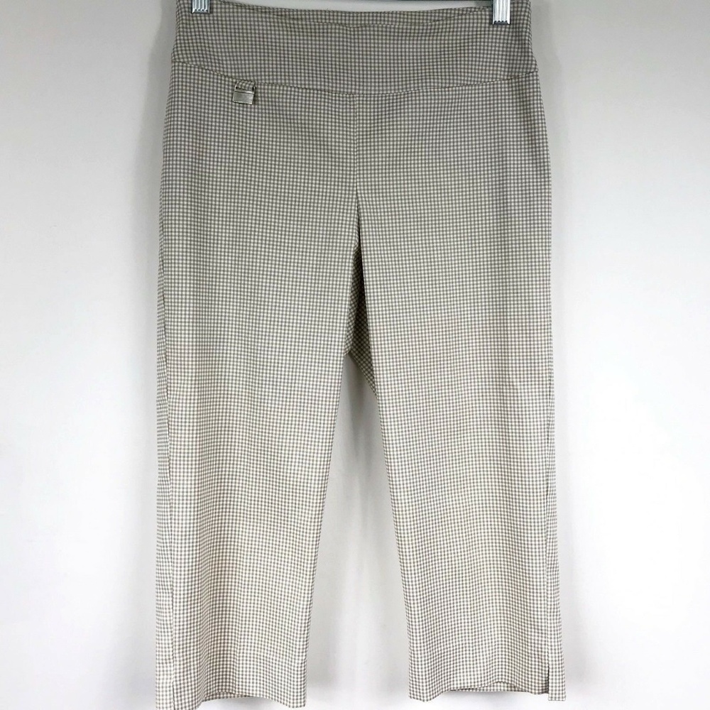 Lisette Capris Micro Check Flat Front Vented